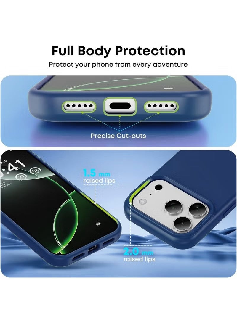 general Shockproof Liquid Silicone Protective Case for iPhone 17 Pro – Navy Blue - Image 4
