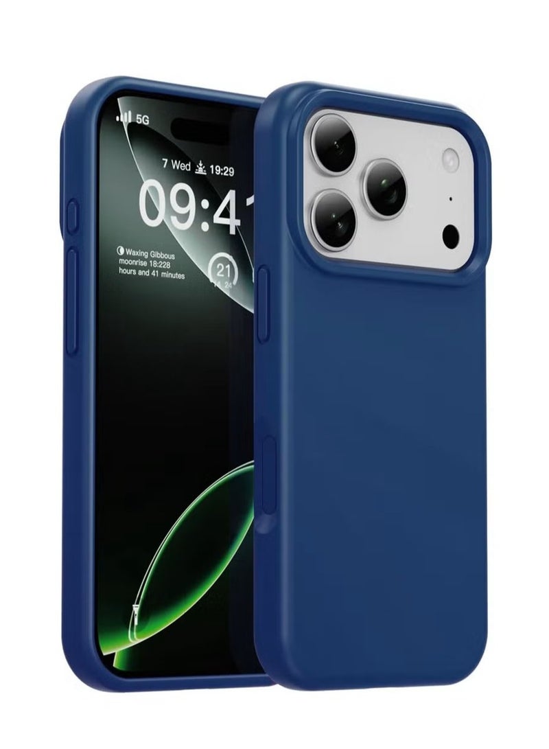 general Shockproof Liquid Silicone Protective Case for iPhone 17 Pro – Navy Blue - Image 1