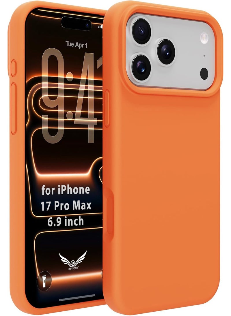 بورتوني حافظة آيفون 17 برو ماكس من السيليكون ذات ملمس ناعم سائل لهاتف آيفون 17 برو ماكس مع بطانة داخلية من الألياف الدقيقة حافظة هاتف واقية نحيفة مضادة للصدمات لهاتف آيفون 17 برو ماكس 6.9 بوصة - Image 1