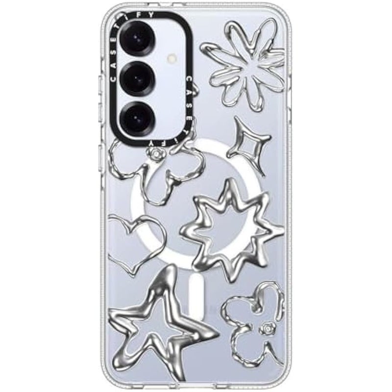 Casetify Magnetic Clear Galaxy S25+ Case 【Compatible with Magsafe】 - Chrome Doodles - Image 2