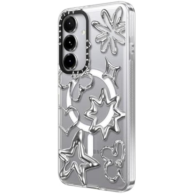 Casetify Magnetic Clear Galaxy S25+ Case 【Compatible with Magsafe】 - Chrome Doodles - Image 5