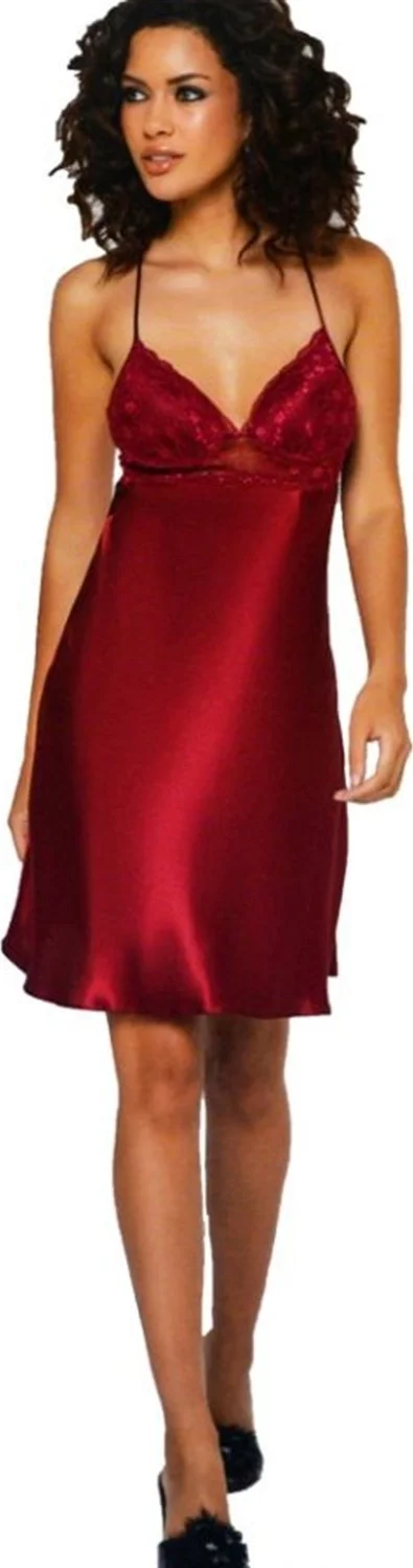 بيير كاردان Lace Satin Nightgown 630 Pearl