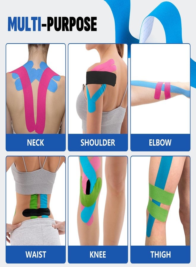 NUITPY Kinesiology Tapes Pre-Cut 6 Colors 2" x 10" Cotton Tape for Workout and Daily Use (60 Pack) - Image 4