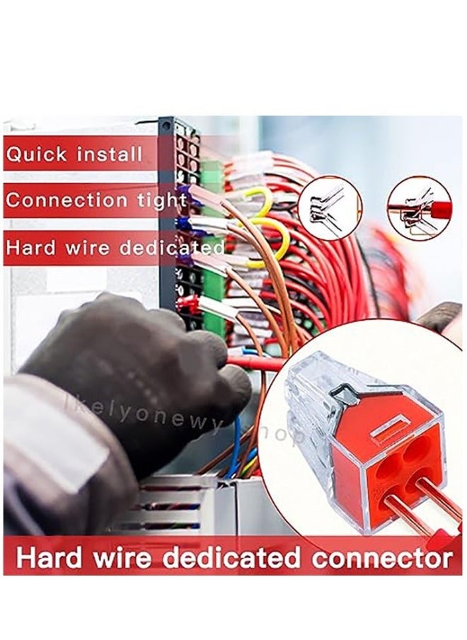 Generic - Push in Wire Connectors Quick Connect Electrical 2-Port 50 Pcs + 4-Port 50 Pcs Pushin Small Wire Nuts Assortment Wiring Connecters - Image 1