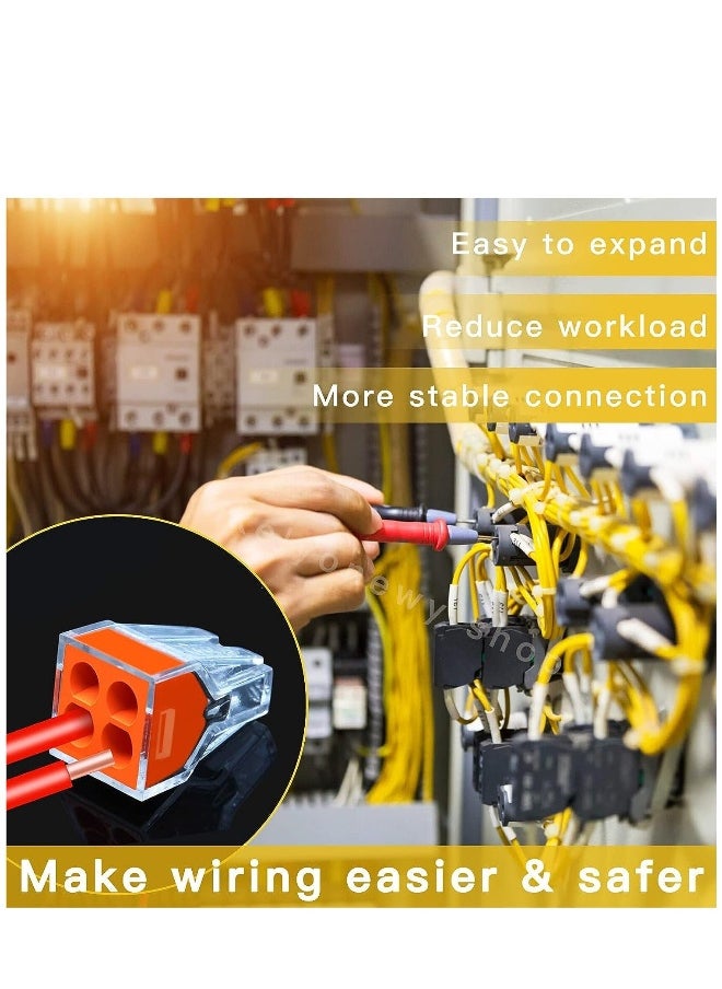Generic - Push in Wire Connectors Quick Connect Electrical 2-Port 50 Pcs + 4-Port 50 Pcs Pushin Small Wire Nuts Assortment Wiring Connecters - Image 1