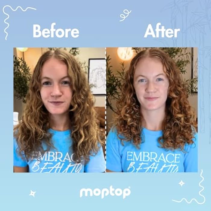 MopTop شامبو وبلسم ماب توب خالي من الكبريتات – شامبو وبلسم طبيعي للشعر المجعد يساعد في استعادة الشعر الجاف التالف وتقليل التجاعيد، منتجات شعر طبيعية خالية من البارابين لجميع أنواع الشعر (2 حزمة) - Image 3