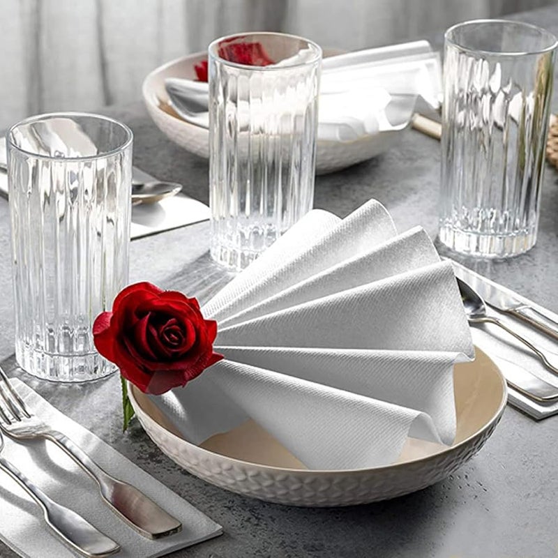 مناديل ورقية ناعمة ماصة يمكن التخلص منها 200 ورقة مقاس 12 × 17 بوصة للمطبخ والحفلات والزفاف - Image 4