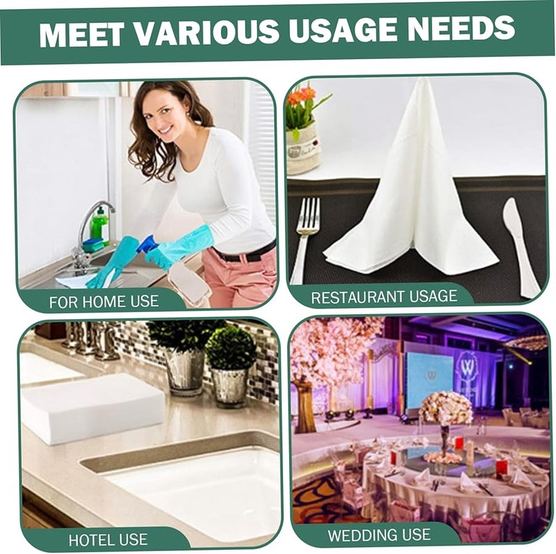 مناديل ورقية ناعمة ماصة يمكن التخلص منها 200 ورقة مقاس 12 × 17 بوصة للمطبخ والحفلات والزفاف - Image 3