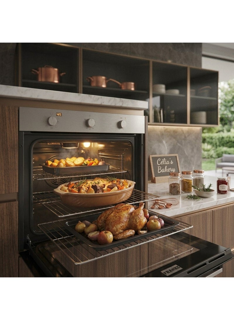 franke Built-in Gas Oven - 90 cm - Stainless Steel - Gas Grill - 97 Litres - ITALIAN - Cooking and Cooling Fan - Timer - Mechanical Control - 116.0634.156-FMXO 52 G XS 90(Made in Italy) - Image 5