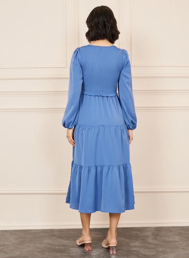 ستايلي فستان ميدي مكشكش بطبقات - Image 4