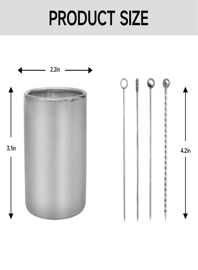 Lexenic 12Pack Metal Cocktail Picks + Holder Kit, Premium 304 Stainless Steel Cocktail Toothpicks,Reusable Skewers,Garnish Picks, Martini Picks for Olives Appetizers Fruit (12 Threads Silvery) - Image 5