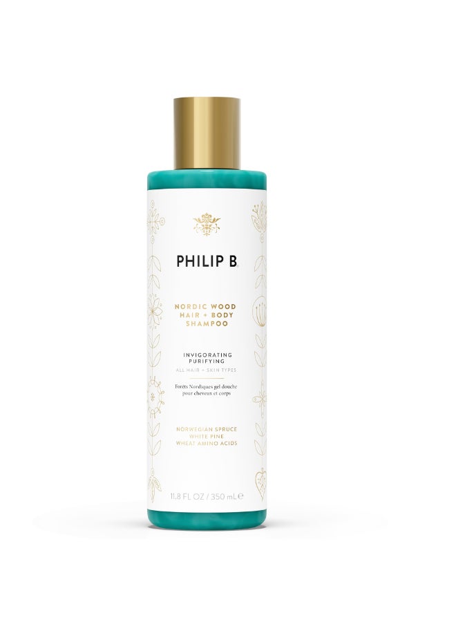 PHILIP B Nordic Wood Hair Body Shampoo 118 fl oz 350 ml Lathers Up Luxuriously Conditions While Leaving You Feeling Cool Invigorated With Notes of Norwegian Spruce White Pine and Camphor - Image 2