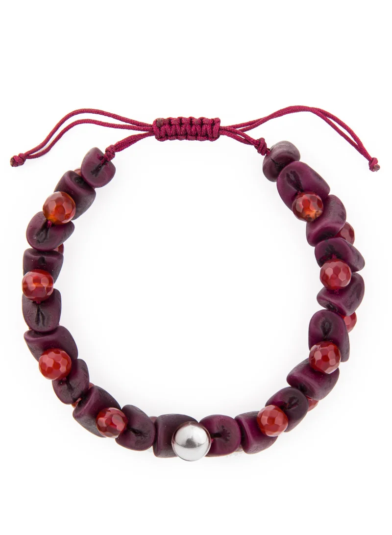 Minza  Minza ” Mumbai “ Pure 925 Sterling Silver, Date stone and Agate stone, Handmade Bracelet for Women, Beaded Bracelet, 0.550 grams of Silver, Jewelry for Casual & Special Occasion for Women | Best Price UAE