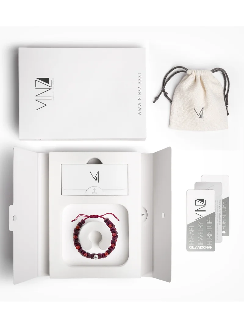Minza  Minza ” Mumbai “ Pure 925 Sterling Silver, Date stone and Agate stone, Handmade Bracelet for Women, Beaded Bracelet, 0.550 grams of Silver, Jewelry for Casual & Special Occasion for Women | Best Price UAE