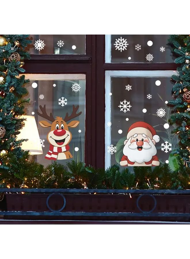 Reusable Static Cling Christmas Window Stickers Fun Jd153 Semi Gloss Winter Holiday Decorations For Glass Door And Window Santa Reindeer Snowman Snowflakes No Residue Easy Stick - Image 4