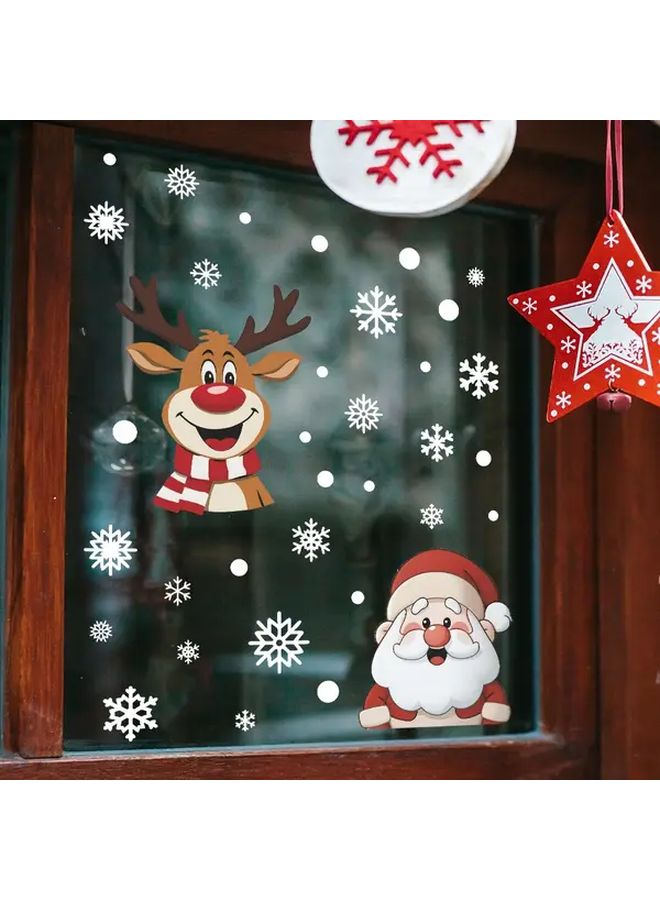Reusable Static Cling Christmas Window Stickers Fun Jd153 Semi Gloss Winter Holiday Decorations For Glass Door And Window Santa Reindeer Snowman Snowflakes No Residue Easy Stick - Image 5
