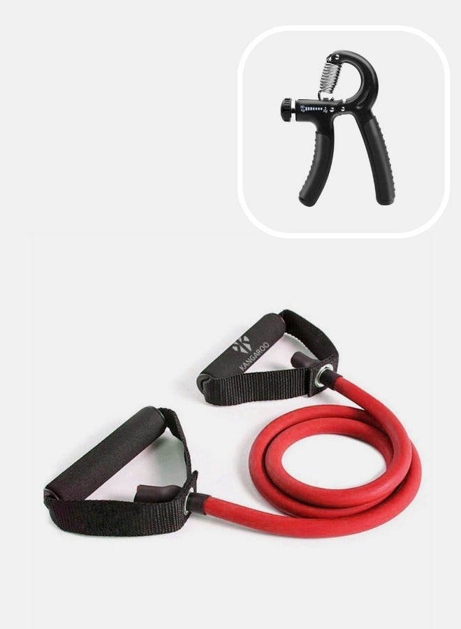 كانجرو حبل المقاومة مفرد لون احمر مقاومة عادية و مقبض تمارين لليد