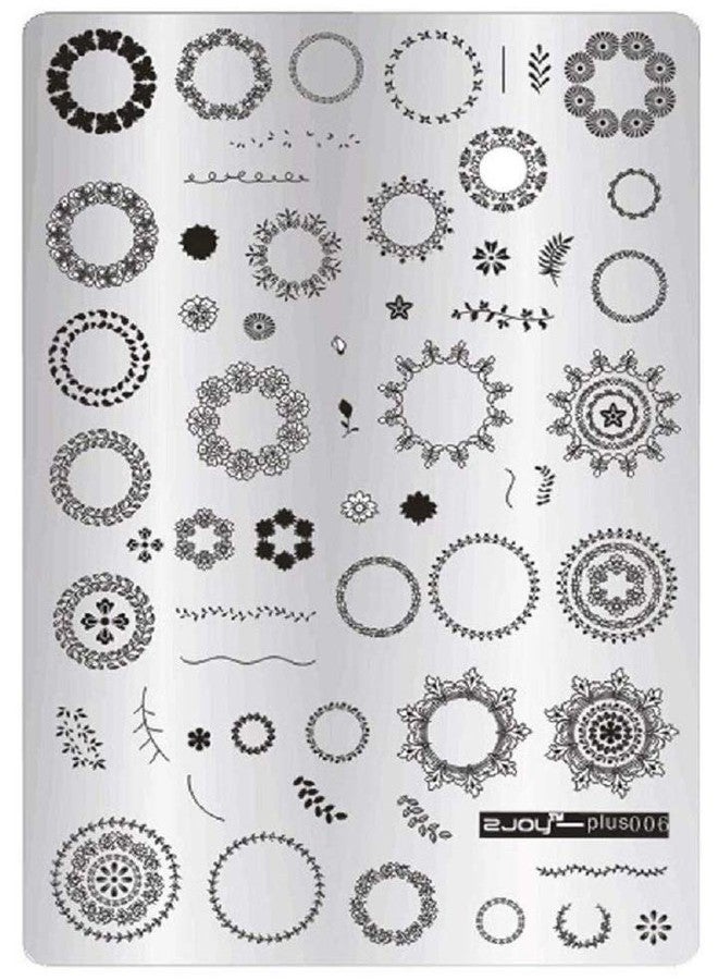 ZJOY Stainless Steel Nail Stamping Image Plate Jumbo Size (ZJOYplus-006) (9.5 * 14 Cm) - Image 1