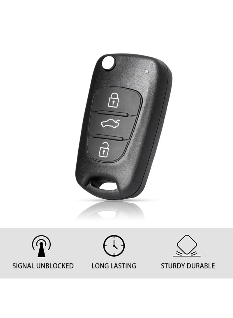 سانموجيد 3 أزرار حافظة مفاتيح بديلة متوافقة مع 3 أزرار لمفاتيح السيارة القابلة للطي للتحكم عن بعد من هيونداي i20 i30 i35 ix20 ix35 ملحقات مفتاح السيارة القابل للطي 2 عبوة - Image 3