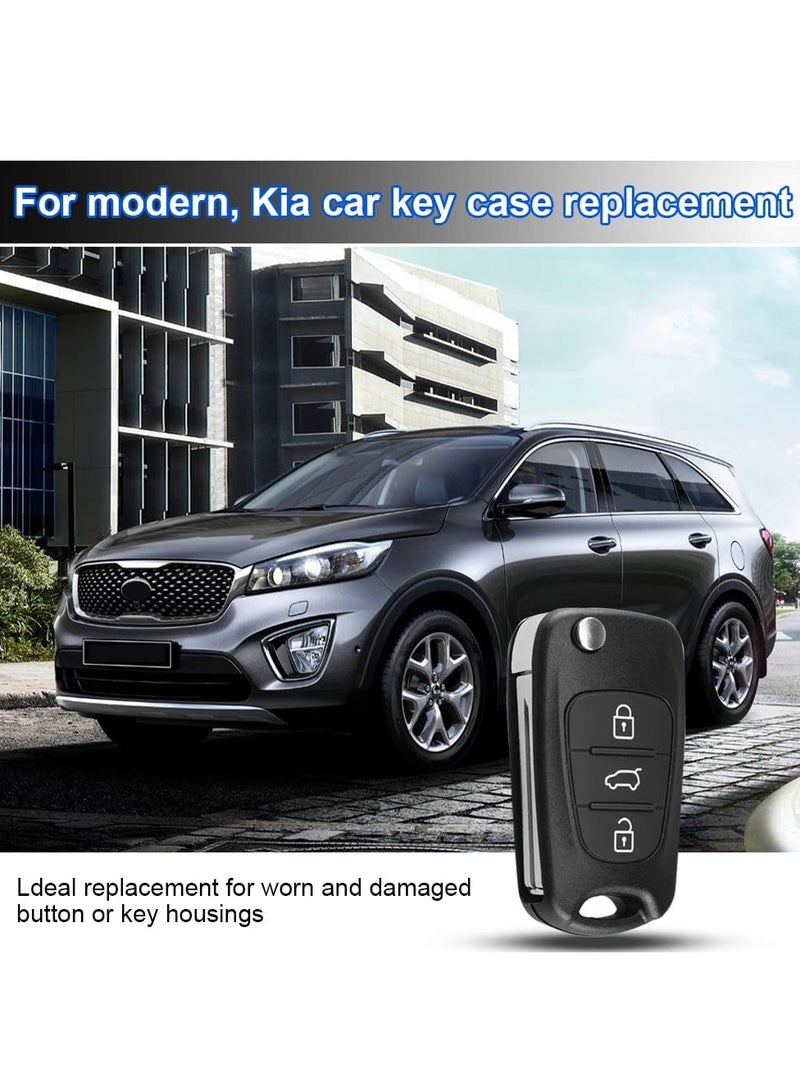 سانموجيد 3 أزرار حافظة مفاتيح بديلة متوافقة مع 3 أزرار لمفاتيح السيارة القابلة للطي للتحكم عن بعد من هيونداي i20 i30 i35 ix20 ix35 ملحقات مفتاح السيارة القابل للطي 2 عبوة - Image 5