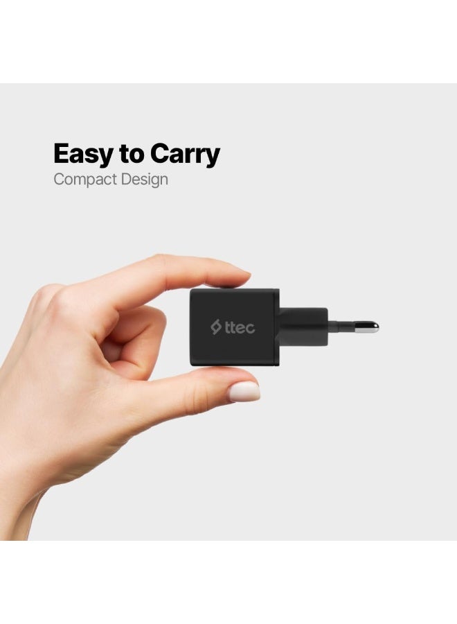 TTec Smart Charger PD USB-C 20W Travel Charger,Black - Image 3