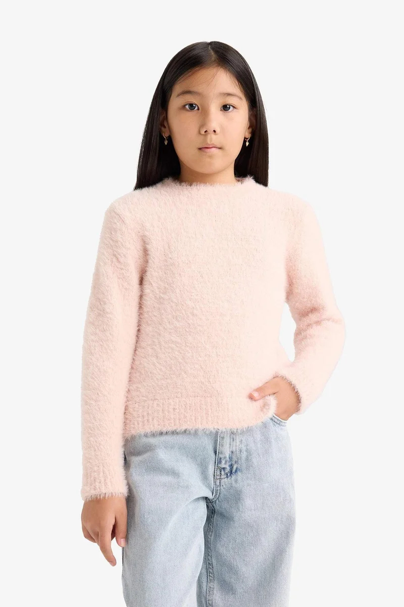 DeFacto Girl Regular Fit Crew Neck Knit Pullover