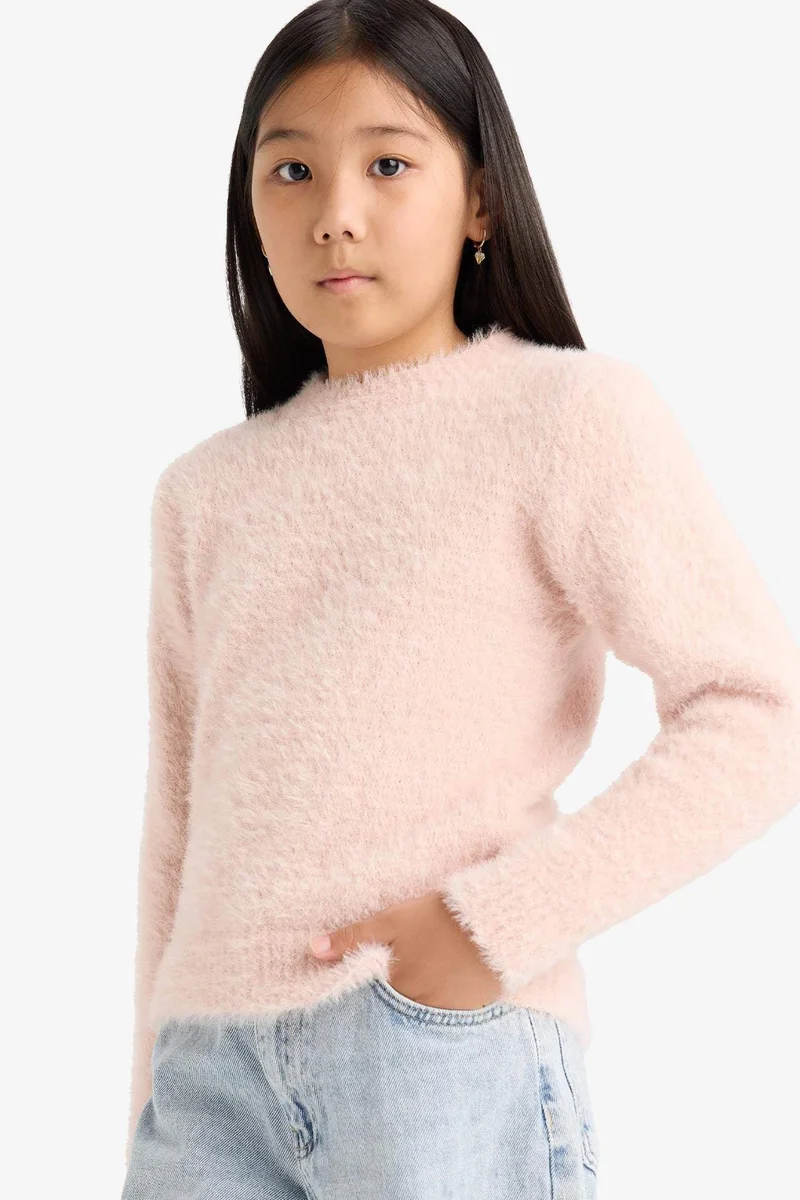 DeFacto Girl Regular Fit Crew Neck Knit Pullover