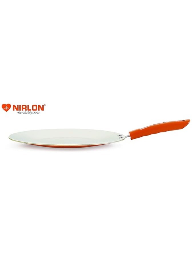 NIRLON Ceramic Aluminum Non Stick Roti Concave Tawa with Heat-Resistant Friendly Handle 26cm, Orange (Compatible with Induction, Gas & stovetops) - Image 2