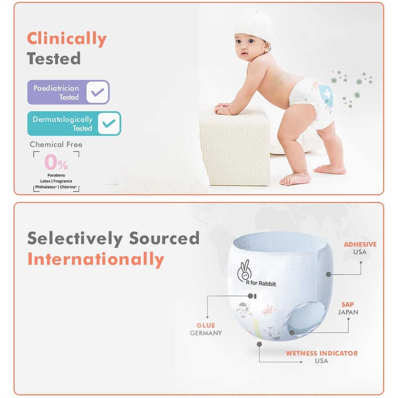 R for Rabbit حفاضات ر للارنب متوسطة الحجم من الريش - 96 عبوة - Image 3