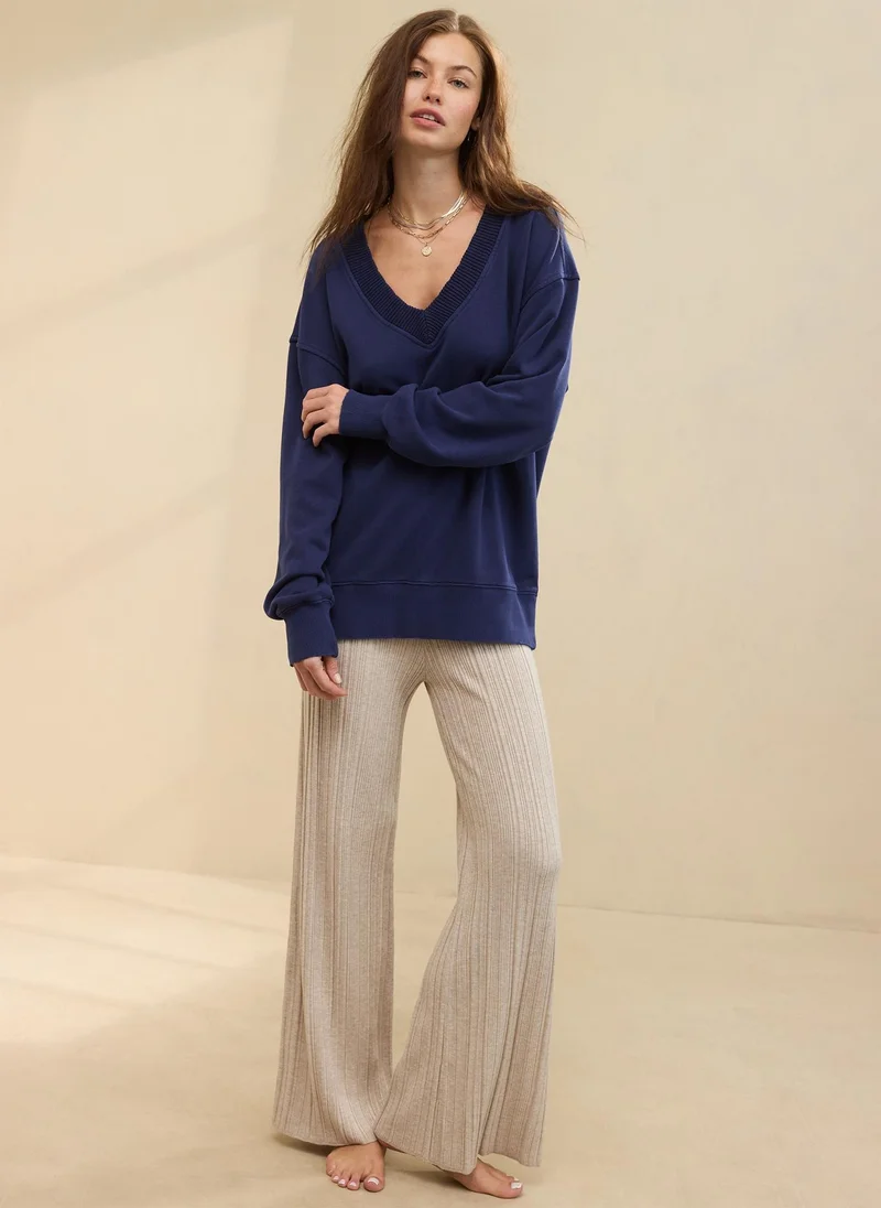 Aerie Trim V-Neck Sweatshirt