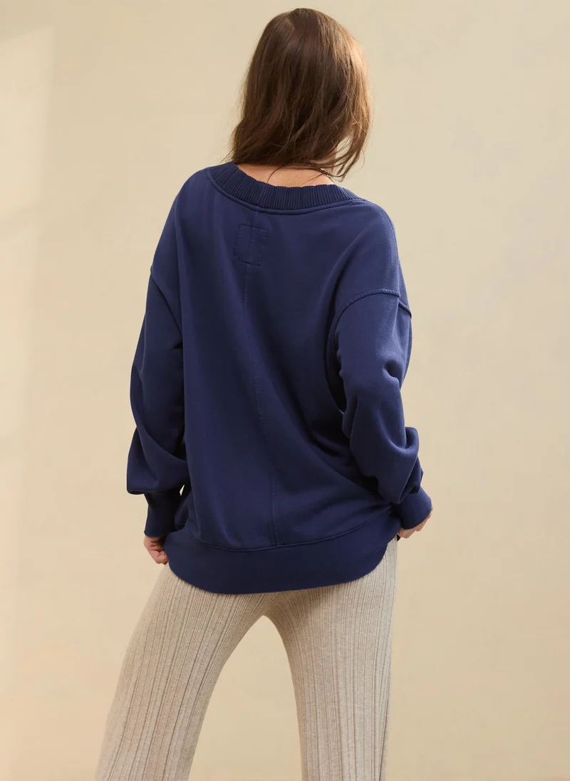 Aerie Trim V-Neck Sweatshirt