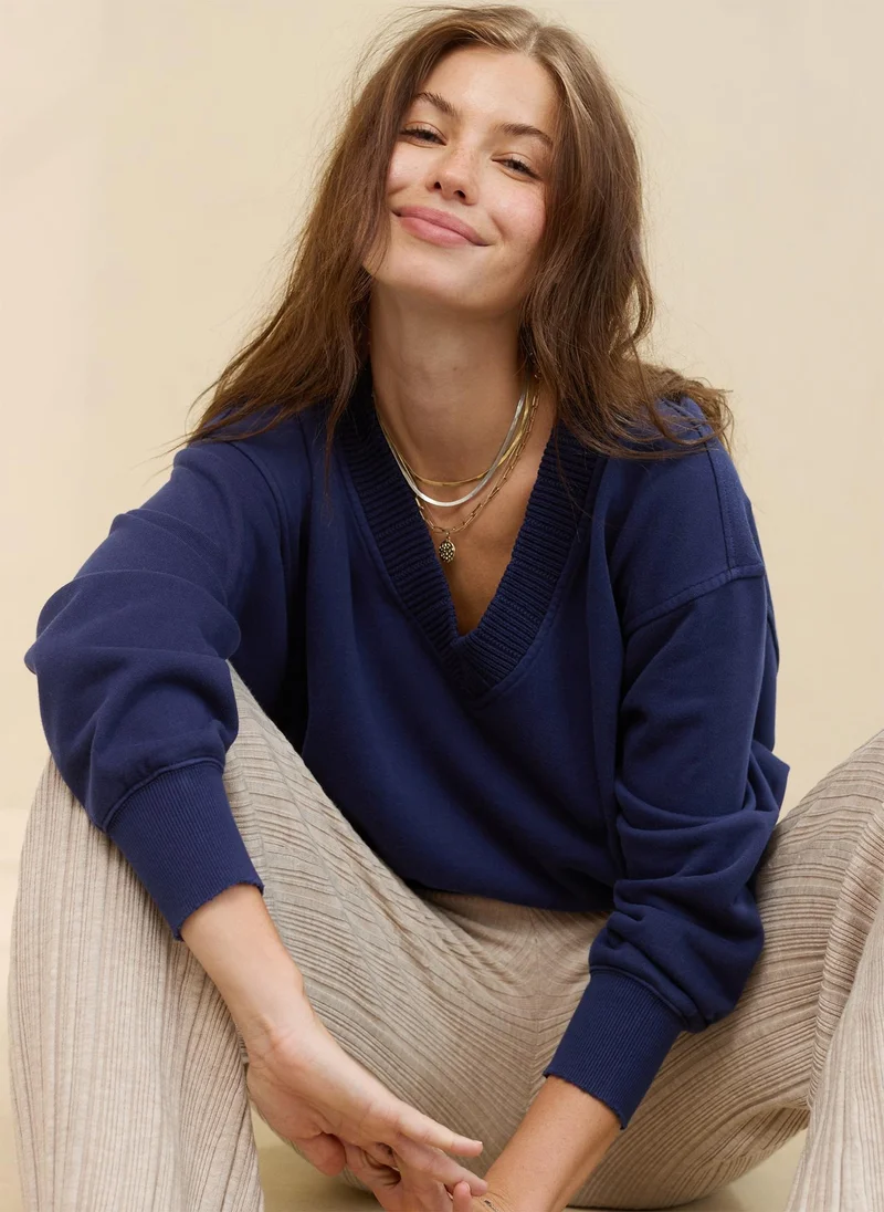 Aerie Trim V-Neck Sweatshirt