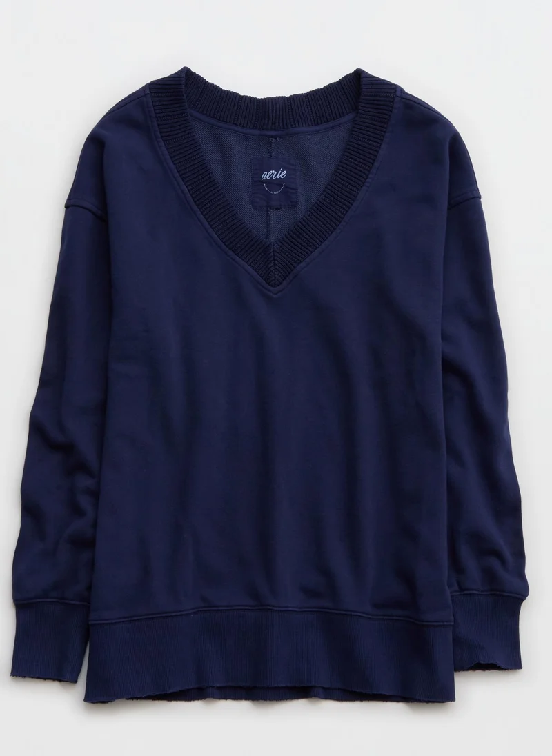 Aerie Trim V-Neck Sweatshirt