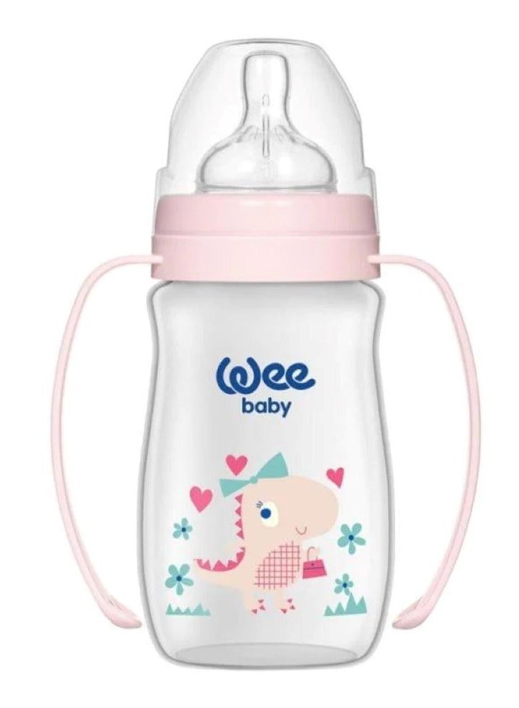 وي بيبي زجاجة رضاعة بمقبض كلاسيك  - 150 مل - أبيض