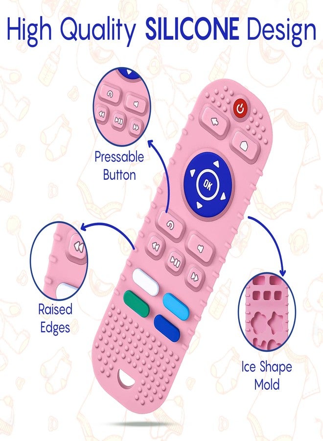 tekme Remote Silicone Teether For Baby, For 3+ Months Baby, Helps Biting Skills Development, Colour & Shape Recognition, Teething Toys For Babies And Toddlers (Pink) - Image 5