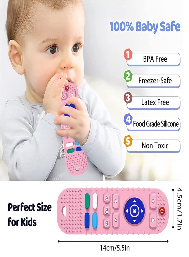 tekme Remote Silicone Teether For Baby, For 3+ Months Baby, Helps Biting Skills Development, Colour & Shape Recognition, Teething Toys For Babies And Toddlers (Pink) - Image 3