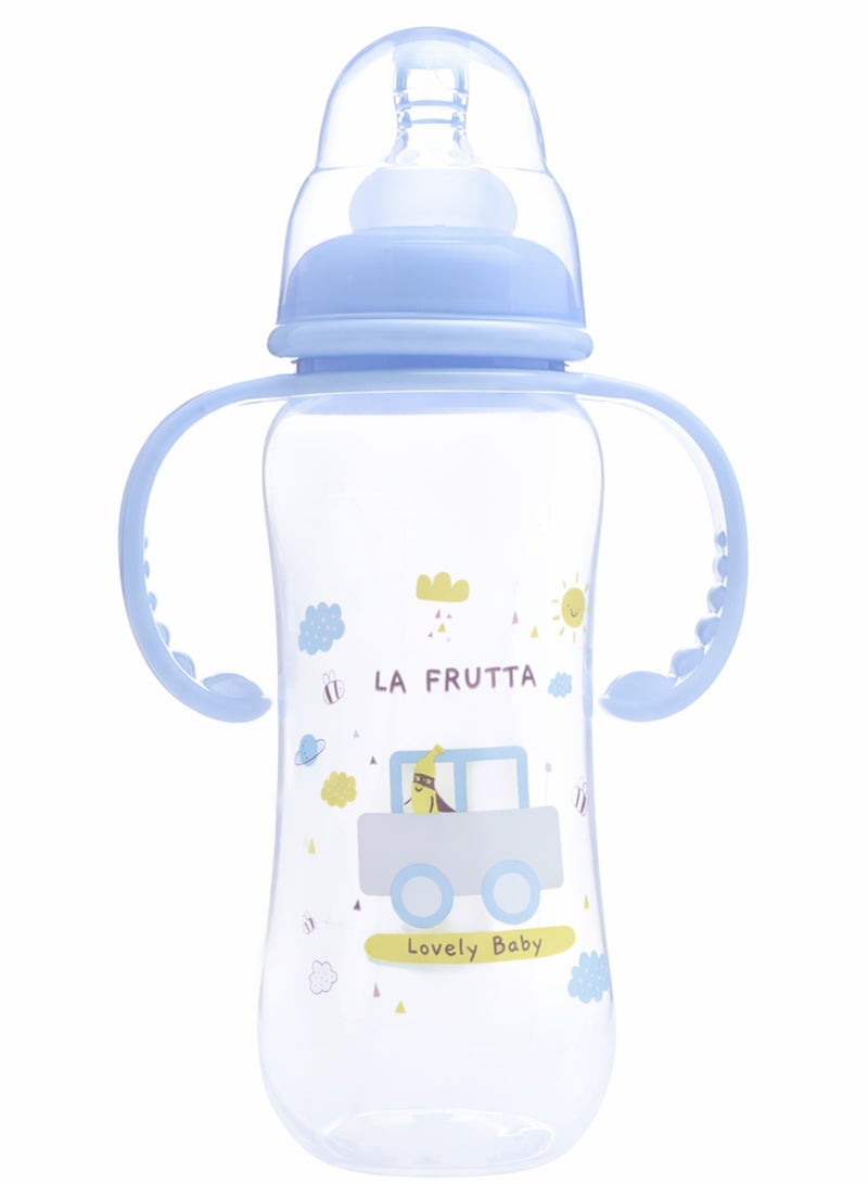 La Frutta Feeding Bottle With Hand 250ml, BBA FREE - (4+ Months) - Blue - Image 1