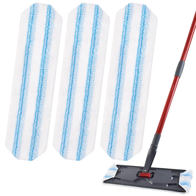DLAIMI Mop Replacement Pads for OCedar H2prO Flat Mop System, 3 Pack Mop Pads for Ocedar H2prO Flat Mop, Microfiber Mop Heads Replacements for OCedar H2pro, Reusable Mop Refills Safe on Various Floors - Image 1