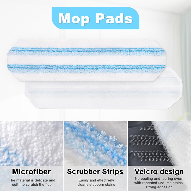 DLAIMI Mop Replacement Pads for OCedar H2prO Flat Mop System, 3 Pack Mop Pads for Ocedar H2prO Flat Mop, Microfiber Mop Heads Replacements for OCedar H2pro, Reusable Mop Refills Safe on Various Floors - Image 2