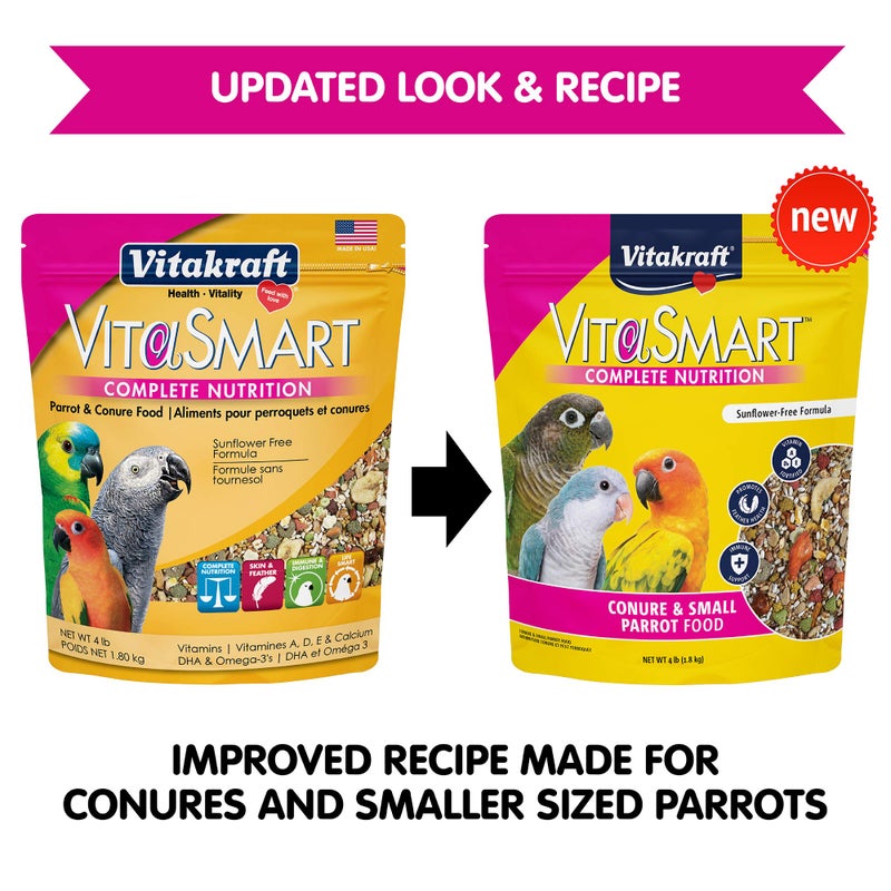 Vitakraft Vita Smart Gourmet Conure Food - Vitamin-Fortified - Daily Pet Bird Food for Conures and Small Parrots - Image 3