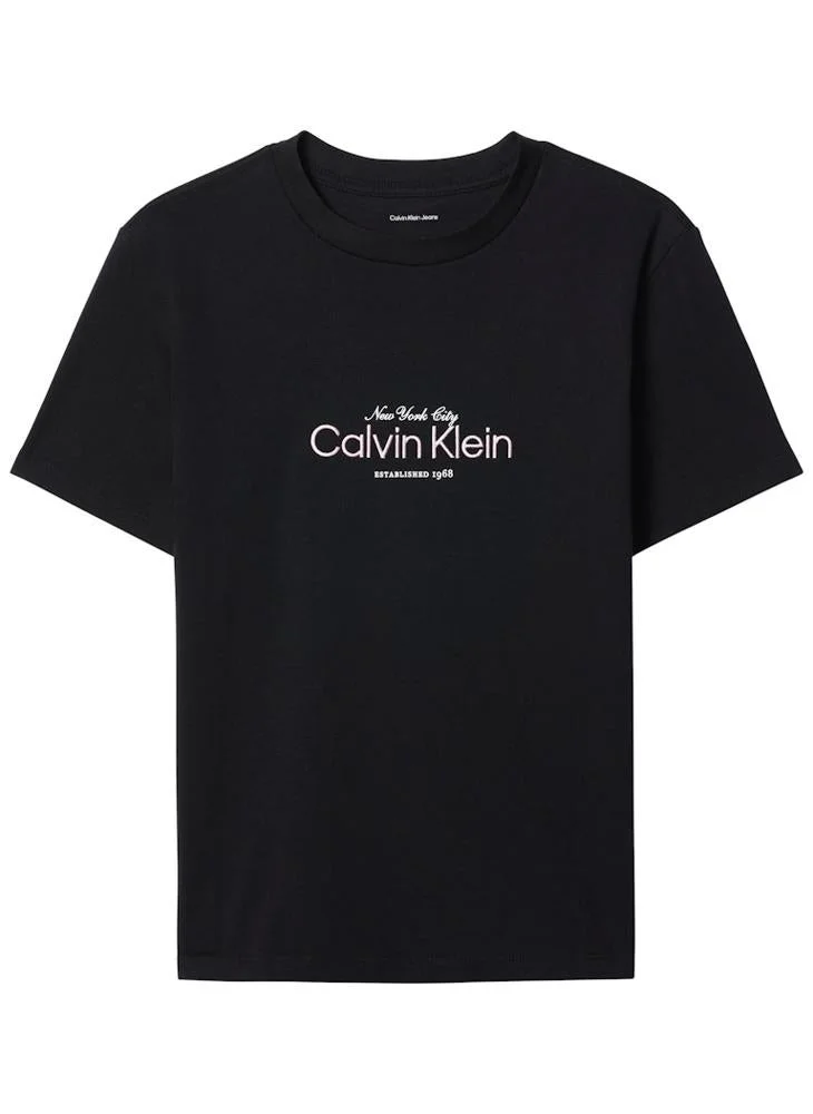 Calvin Klein Jeans  Heritage Logo Crew Neck T-Shirt for Women | Best Price UAE