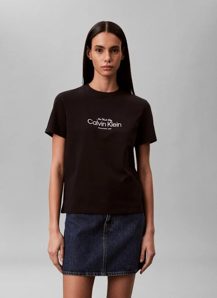 Calvin Klein Jeans  Heritage Logo Crew Neck T-Shirt for Women | Best Price UAE