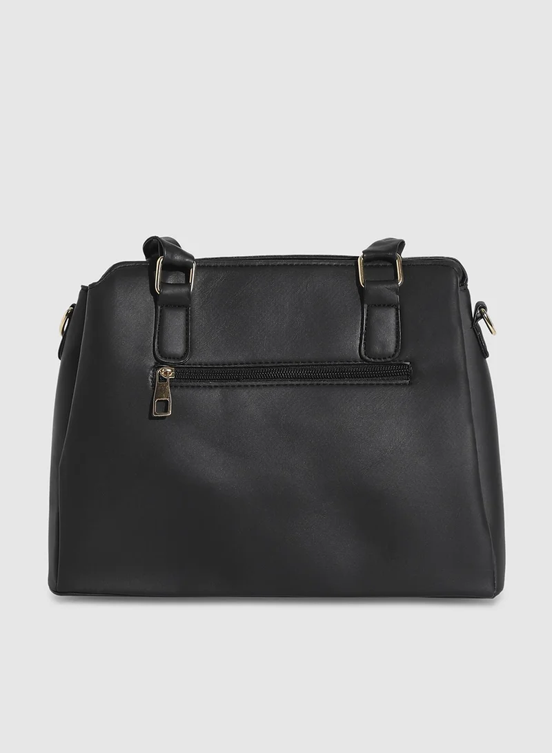 صوص هاوت حقيبة يد علوية مبطنة - أسود