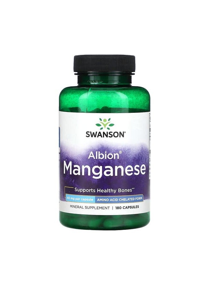 Albion Manganese, 40 mg, 180 Capsules