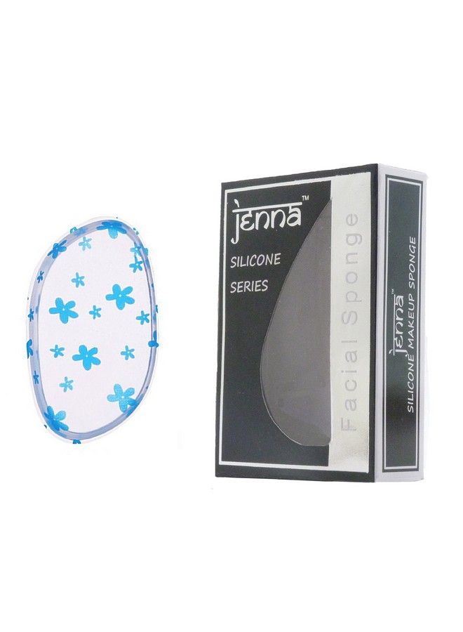 Jenna Silicone Makeup Sponge Transparent Blue Flower - Image 2