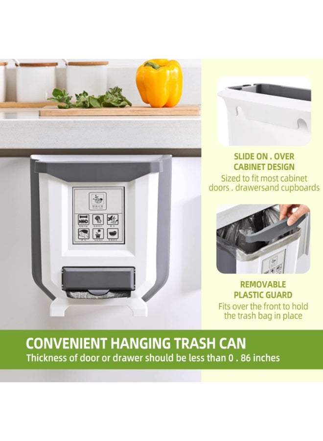 Foldable Kitchen Trash Bin with Bag Holder – Hanging Cabinet Waste Bin - Image 5