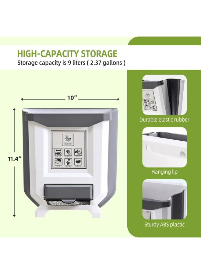 Foldable Kitchen Trash Bin with Bag Holder – Hanging Cabinet Waste Bin - Image 4