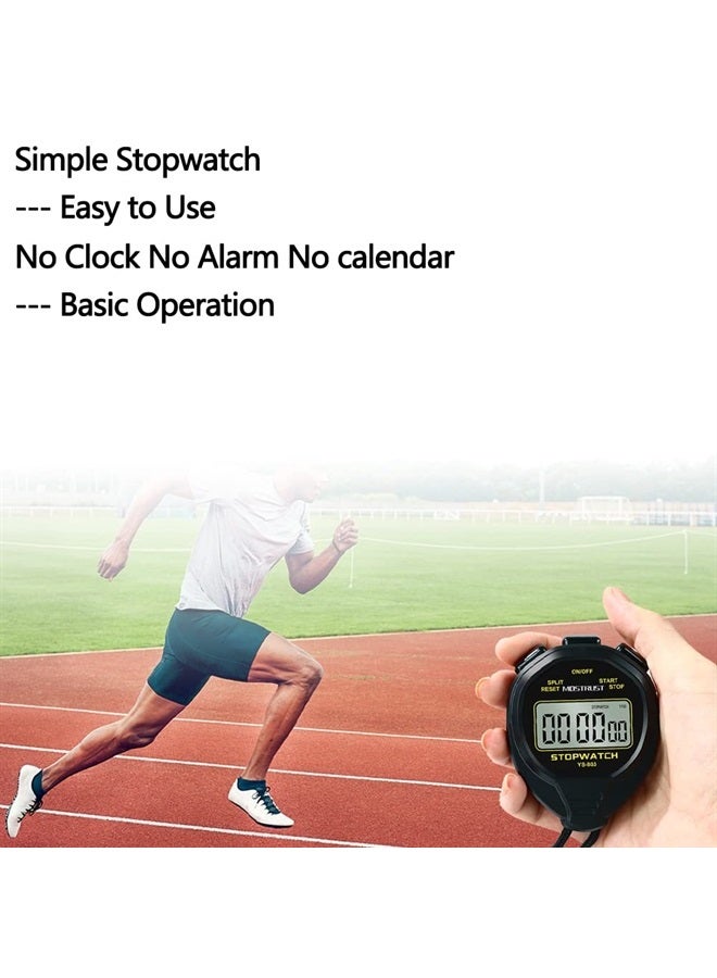 MOSTRUST Digital Simple Waterproof Stopwatch with On/Off, No Bells, No Clock, No Date, Only Basic Silent Stopwatch Large Display for Swimming Sports Kids Coaches (Yellow) - Image 2