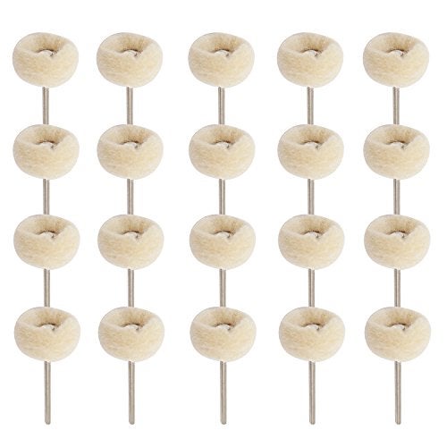 PHYHOO Buffing Polishing Wheel Kit Aluminum Polish Mounted Cotton Soft Fine 3/32 Shank Buff Wheels Shank Rotary Tools Accessories Pack of 20 Pieces - Image 2
