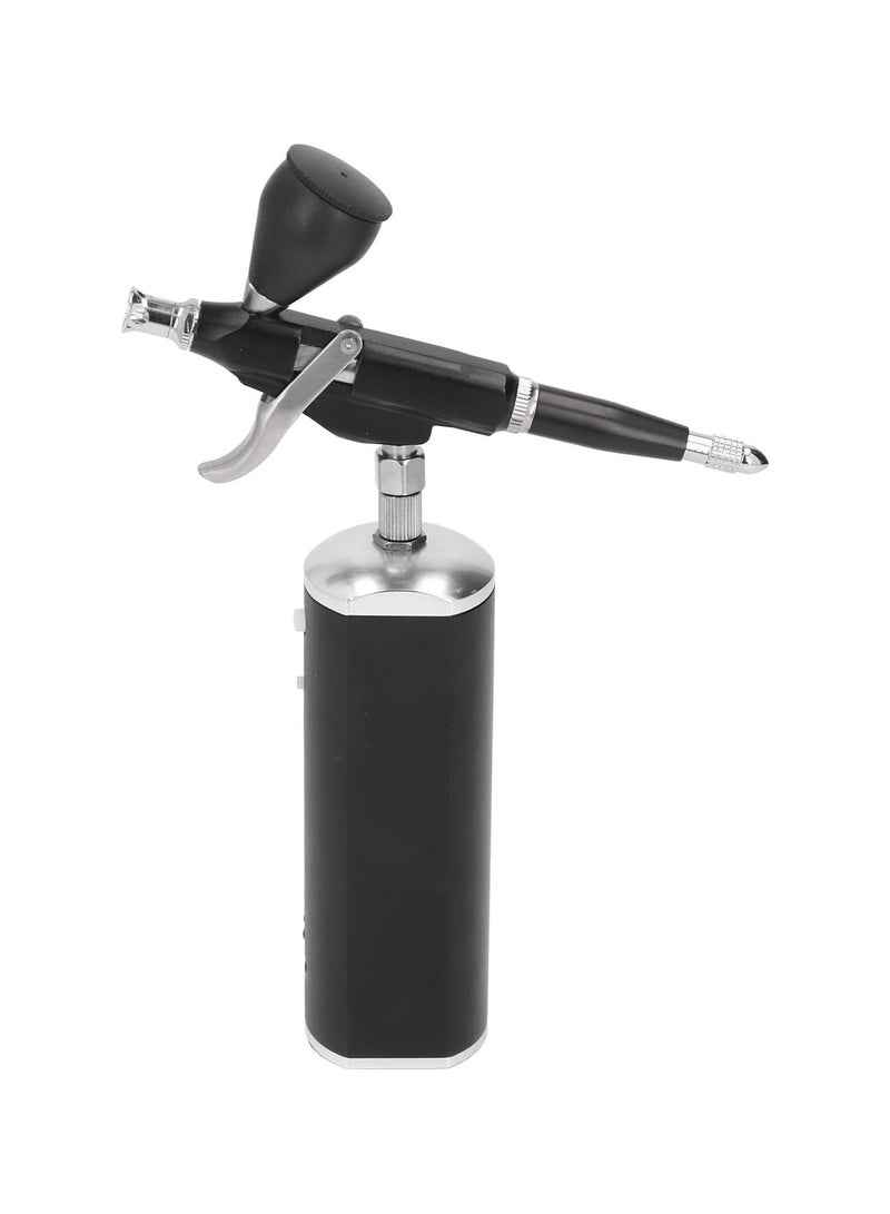GGOOT 30Psi Black Rechargeable Airbrush Set with Compressor Dropper Painting Cup Nozzle Cover for Makeup Barber, Nail Art, Makeup, Model Painting  - Image 1